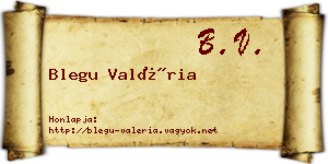 Blegu Valéria névjegykártya